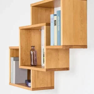 Begrenztes Angebot Hängeregal / Wandregal Kiefer massiv Vollholz Erlefarben Junco 289 - 66 x 88 x 20 cm (H x B x T)