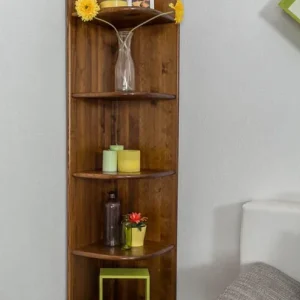 Zertifiziert Regal / Eckregal Kiefer massiv Vollholz Eichefarben 002 - Abmessung 200 x 40 x 42 cm (H x B x T)