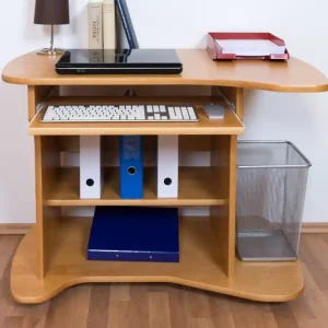 Aktuell Schreibtisch Kiefer massiv Vollholz Erlefarben Junco 197 - Abmessungen: 75 x 100 x 60 cm (H x B x T)