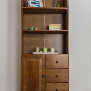 Abverkauf Bücherregal Kiefer massiv Vollholz Eichefarben B002 - Abmessung 190 x 80 x 42 cm (H x B x T)