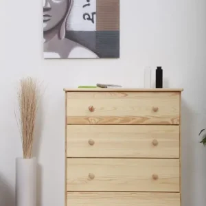 Ausverkauf Kommode Kiefer massiv Vollholz natur 016- Abmessung 100 x 100 x 47 cm (H x B x T)