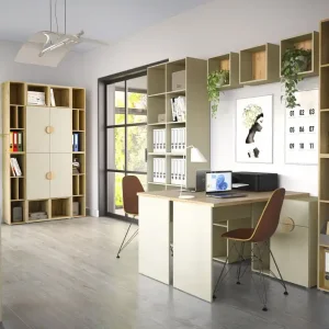 Büro Komplett - Set E Maräne, 16-teilig, Farbe: Beige / Eiche Artisan Wochenendangebot