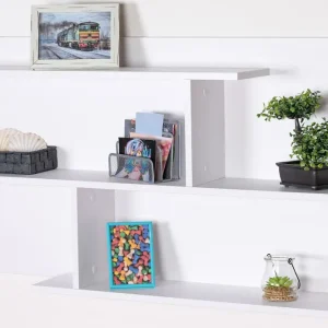 Knallerangebot Jugendzimmer - Hängeregal / Wandregal Alard 12, Farbe: Weiß - Abmessungen: 60 x 110 x 20 cm (H x B x T)