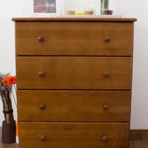 Aktuell Kommode Kiefer massiv Vollholz Eichefarben 018 - Abmessung100 x 80 x 42 cm (H x B x T)