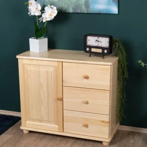 Aktuell Kommode Kiefer massiv Vollholz natur Junco 178 – Abmessung 78 x 90 x 42 cm