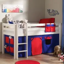 Halbhochbett Charlotte weiß mit Spielzelt Domino Günstig