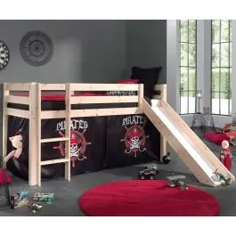 Jetzt Kaufen Halbhochbett Astrid mit Rutsche Zelt Pirates - Kieferholz