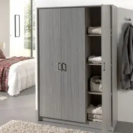 Neue Kollektion Kleiderschrank Ray 120cm mit 3 Türen - Eiche grau