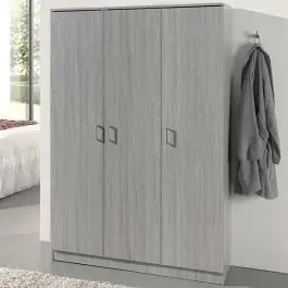 Lagerschrank Ray 120cm mit 3 Türen und 4 Einlegeböden - Eiche grau Mega-Angebot