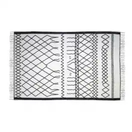 Teppich Boha 120x70 Baumwolle schwarz/weiss Knallerangebot