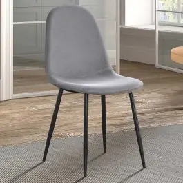 Preiswert Esszimmerstuhl Valeska Samt - grau