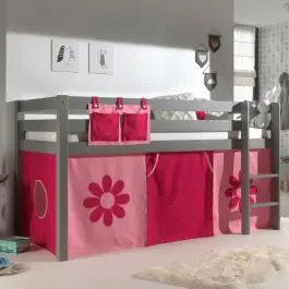 Charlotte Halbhochbett grau - Blume Beliebt