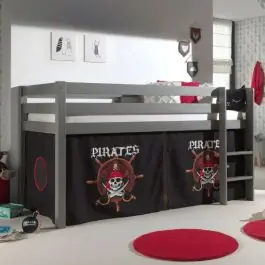Bestseller Halbhochbett Charlotte grau - Piraten