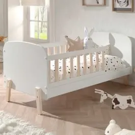 Bett für Kleinkinder Kiddy 70x140cm- weiß/Holz Saisonangebot