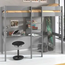 Hochbett Lena ohne Schlafsofa - grau Preis Gesenkt