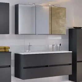 Wochenendangebot Waschbeckenmöbel-Set Brama 120cm - graphit/mattgrau