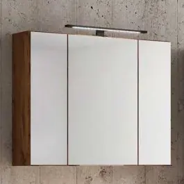 Markenprodukt Spiegelschrank Dusan 80cm mit 3 Türen - Eiche wotan