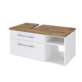 Sichere Zahlung Waschbeckenschrank Dasa (links) 90cm mit 2 Schubladen - weiß