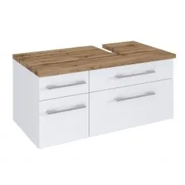 Direktkauf Waschbeckenschrank Dasa (rechts) 90cm mit 4 Schubladen - weiß