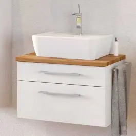 Waschbeckenschrank Dasa 60cm 2 Schubladen - weiß Expressversand