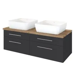 Waschtischunterschrank Dasa 120cm mit 4 Schubladen - graphit/mattegrau Wochenendangebot