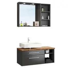 Gratis Versand Badkombination Dasa 1 links - graphit/grau matt