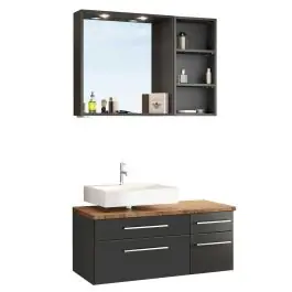 Badkombination Dasa 3 links - graphit/grau matt Highlight