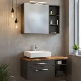 Badkombination Dasa 5 links - graphit/grau matt Finale Aktion