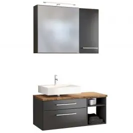 Sichere Zahlung Badkombination Dasa 6 links - graphit/grau matt