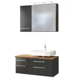 Preiswert Badkombination Dasa 8 rechts - graphit/grau matt