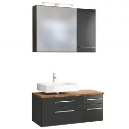 Badkombination Dasa 8 links - graphit/grau matt Wochenendangebot