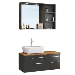 Badkombination Dasa 11 links - graphit/grau matt Sonderaktion