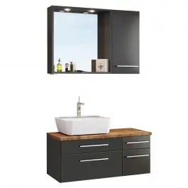 Badkombination Dasa 12 links - graphit/grau matt Super-Preis