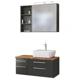 Knallerangebot Badkombination Dasa 15 rechts - graphit/grau matt