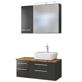 Badkombination Dasa 16 rechts - graphit/grau matt Preiswert