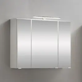 Sofort Bestellen Spiegelschrank Kornel 80cm 3 Türen und LED-Beleuchtung - weiß