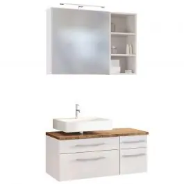 Begrenztes Angebot Badkombination Dasa 7 links - weiß