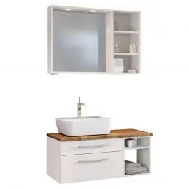 Badkombination Dasa 9 links - weiß Knallerangebot