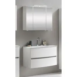 Badkombination Kornel 1 2-teilig mit weißem Waschbecken - weiß Billig