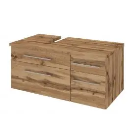 Waschbeckenschrank Dasa (links) 90cm mit 4 Schubladen - Eiche wotan Rabatt
