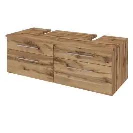 Wochenendangebot Waschbeckenschrank Dasa 120cm mit 4 Schubladen - wotan eiche