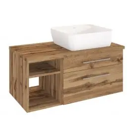 Günstig Waschtischunterschrank Dasa (rechts) 90cm mit 2 Schubladen - wotan eiche