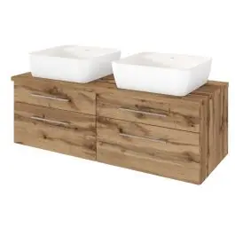 Waschbeckenschrank Dasa 120cm mit 4 Schubladen - wotan eiche Finale Aktion