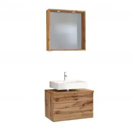 Jetzt Kaufen Set aus Waschtischunterschrank und Spiegel Dasa 60cm - Eiche wotan