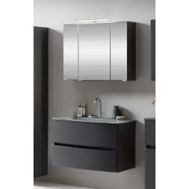 Badkombination Kornel 2 2-teilig mit grauem Waschbecken - graphitgrau Markenware