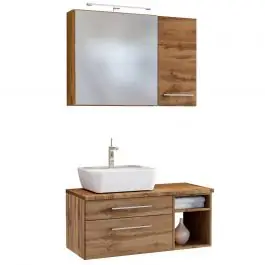 Kostenloser Rückversand Badkombination Dasa 14 links - wotan Eiche Dekor