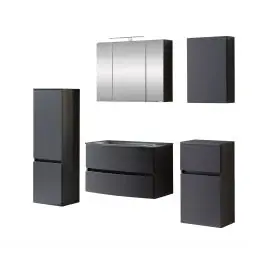 Sofort Bestellen Badkombination Kornel 12 5-teilig mit grauem Waschbecken - graphitgrau