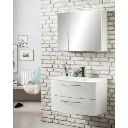 Badkombination Stivan 2 Stück mit weißem Waschbecken - weiß Highlight