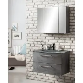 Garantierte Lieferung Badkombination Stivan 2-teilig mit grauem Waschbecken - Beton