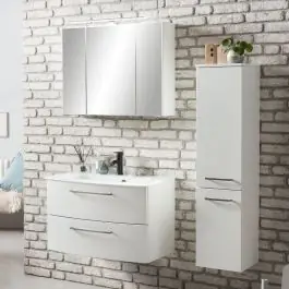 Knallerangebot Badkombination Stivan 3-teilig mit weißem Waschbecken - weiß